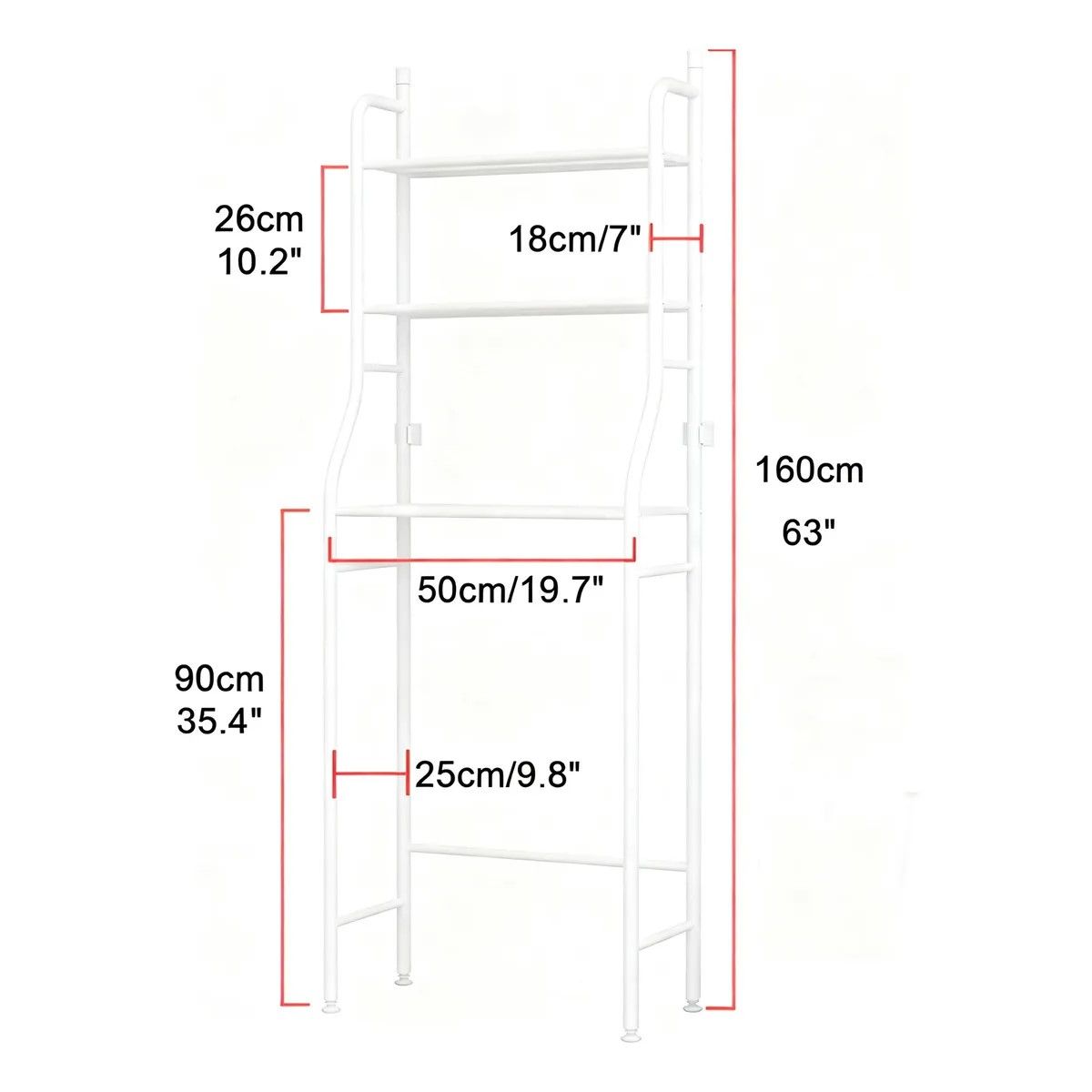 GENERICO - Estante Mueble Organizador De Baño 3nvl BLANCO BELUG