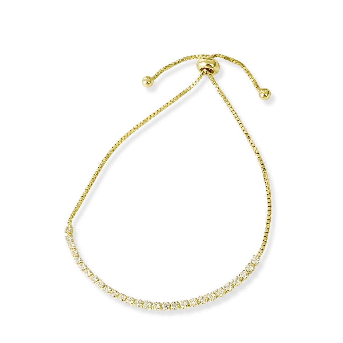 COGGIOLA - Pulsera Jazmín Circón Veneciana Enchapado Oro 18K Adaptable