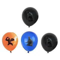 GENERICO - Pack 12 Globos Látex Godzilla King Kong 30 Cm Fiestas Negro