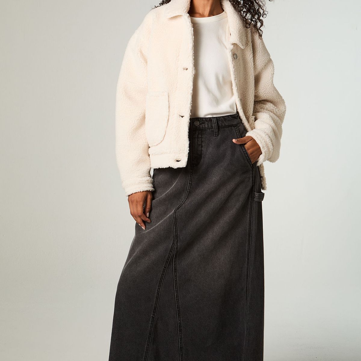 LEE - Falda Mujer Loose Negro Carpenter