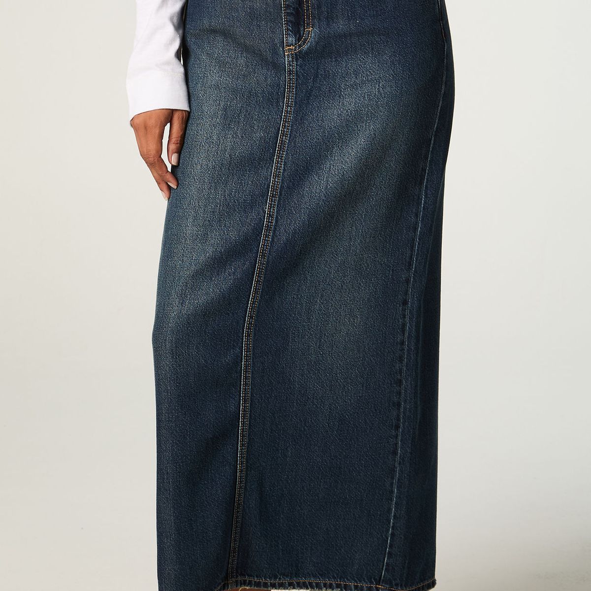 LEE - Falda Mujer Maxi Azul Straight
