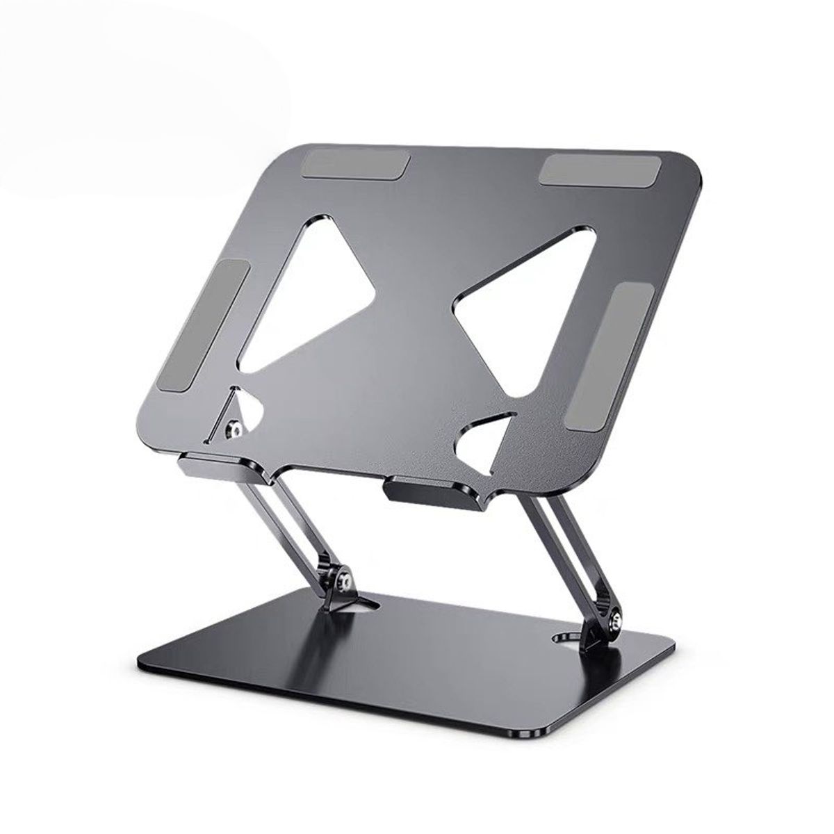 GENERICO - Soporte Laptop Ajustable De Aluminio Ergonómico Plegable Gris Oscuro