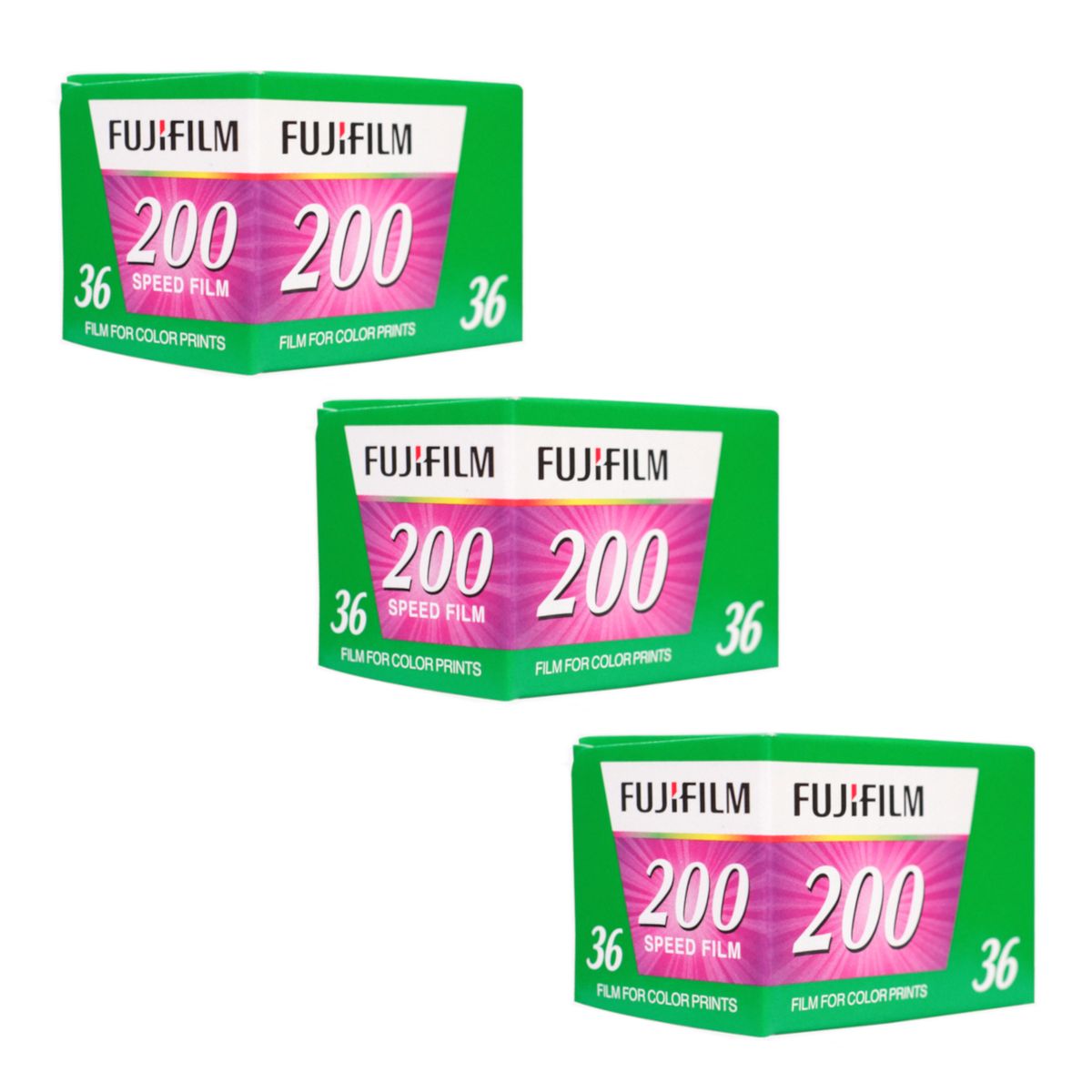 FUJIFILM - Pack 3 Rollos Fujifilm 35mm ISO 200 – 36 Exposiciones c/u