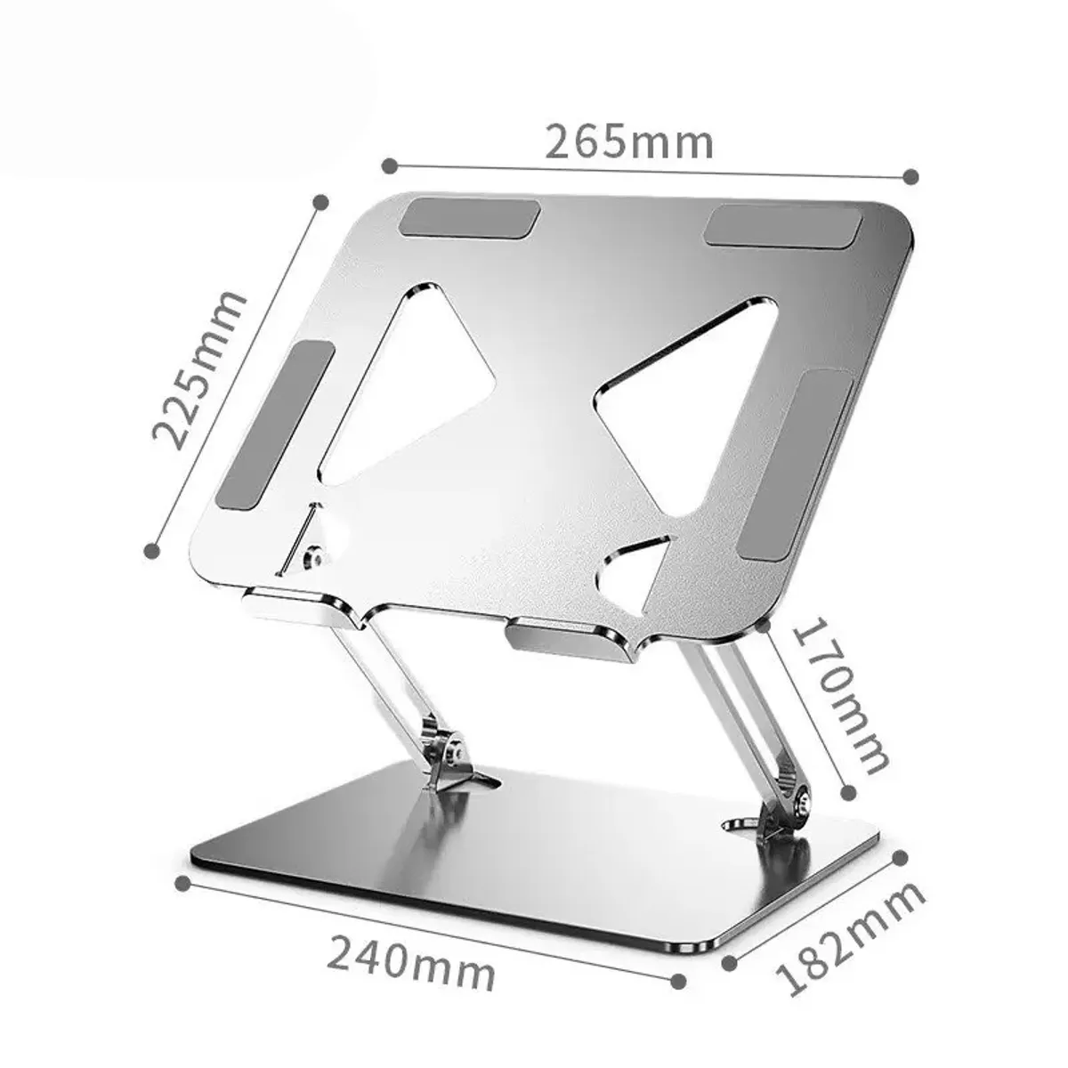 GENERICO - Soporte Laptop Ajustable De Aluminio Ergonómico Plegable Plateado