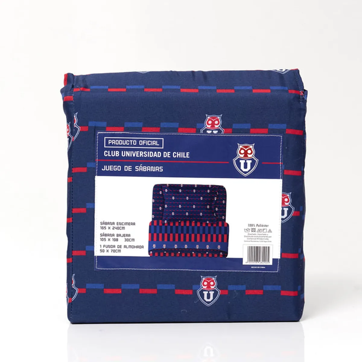 MASHINI - SABANAS MICROFIBRA U DE CHILE AZUL 1.5 PLAZAS