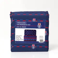 MASHINI - SABANAS MICROFIBRA U DE CHILE AZUL 1.5 PLAZAS