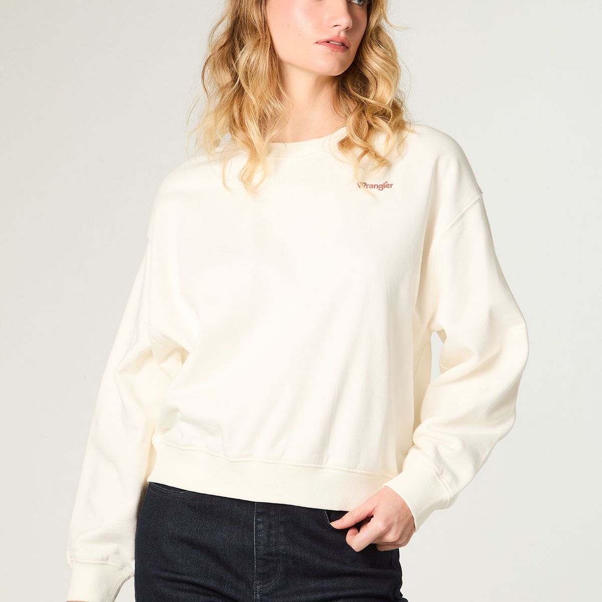 WRANGLER - Poleron Mujer Graphic Regular Fit Blanco