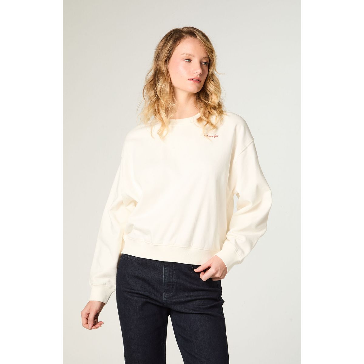 WRANGLER - Poleron Mujer Graphic Regular Fit Blanco
