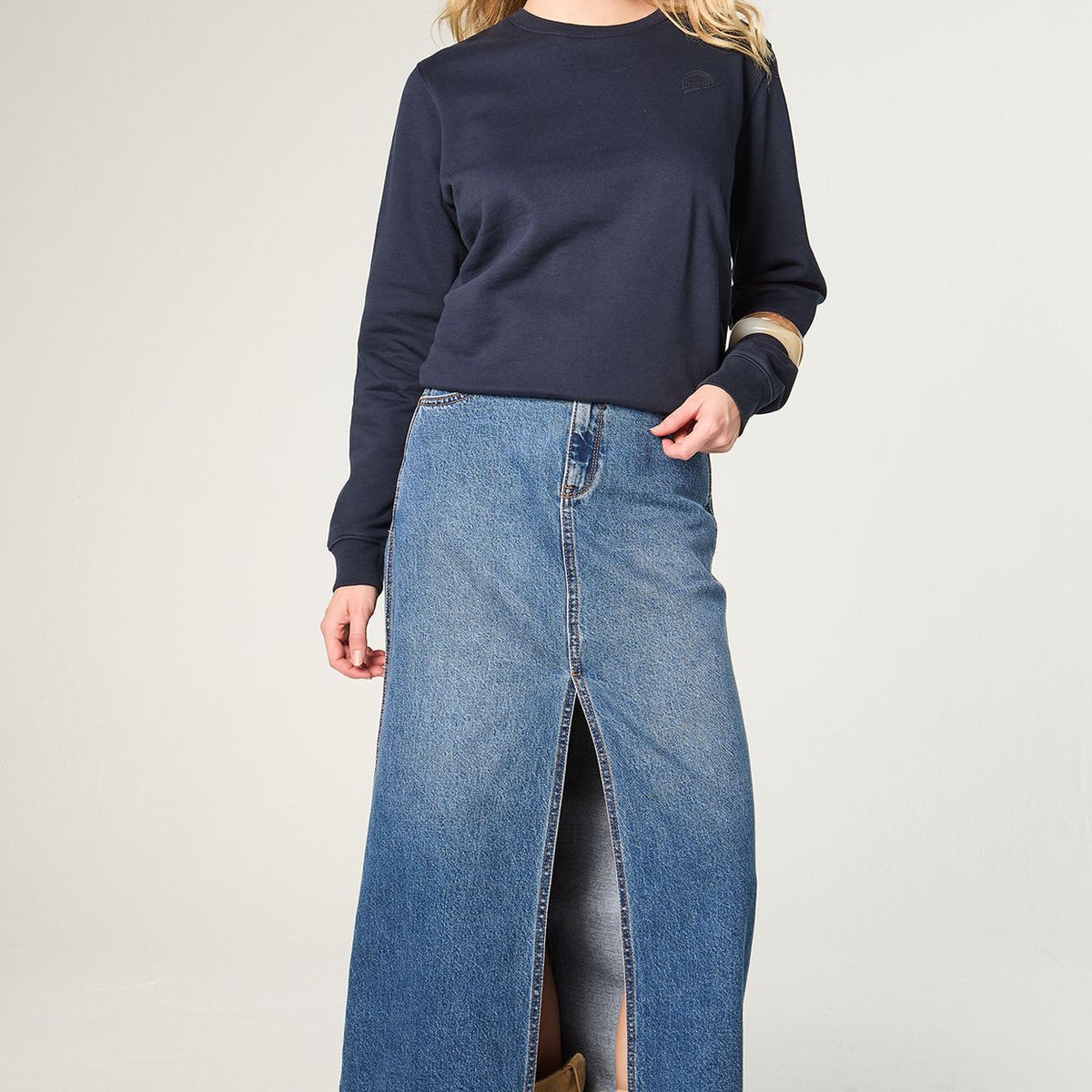 WRANGLER - Poleron Mujer Crewneck Regular Fit Azul
