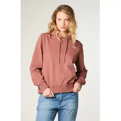 WRANGLER - Poleron Mujer Hoodie Regular Fit Café