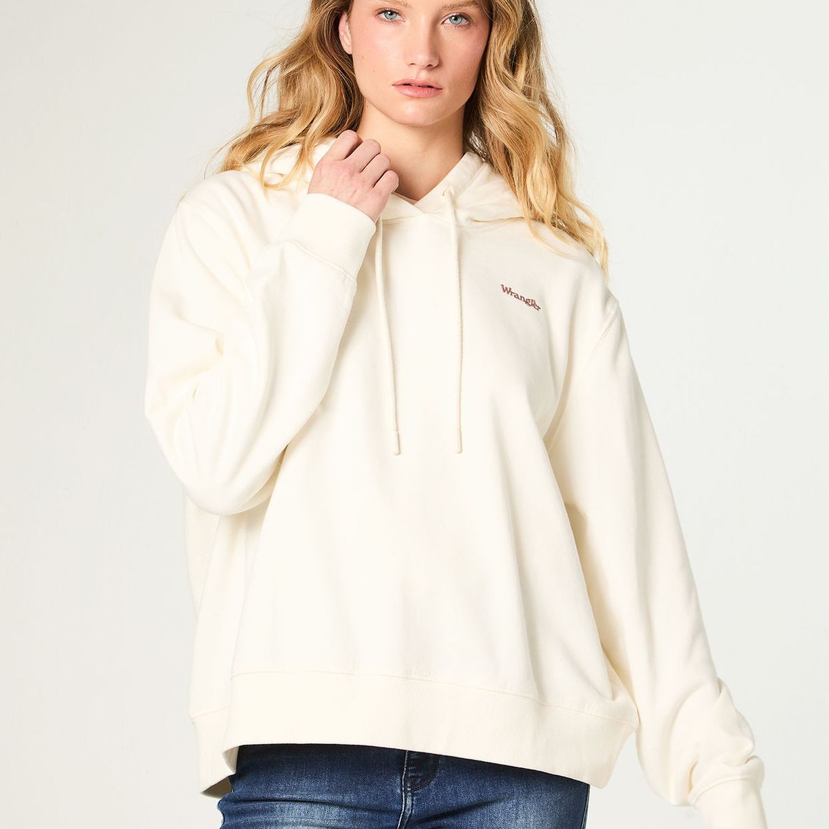 WRANGLER - Poleron Mujer Hoodie Regular Fit Blanco