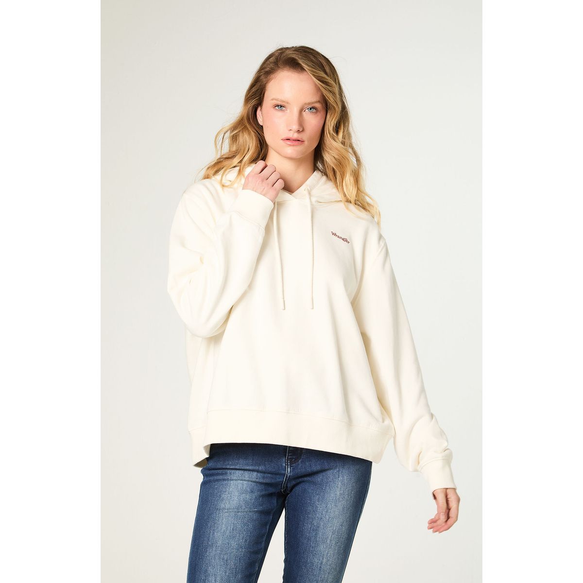 WRANGLER - Poleron Mujer Hoodie Regular Fit Blanco