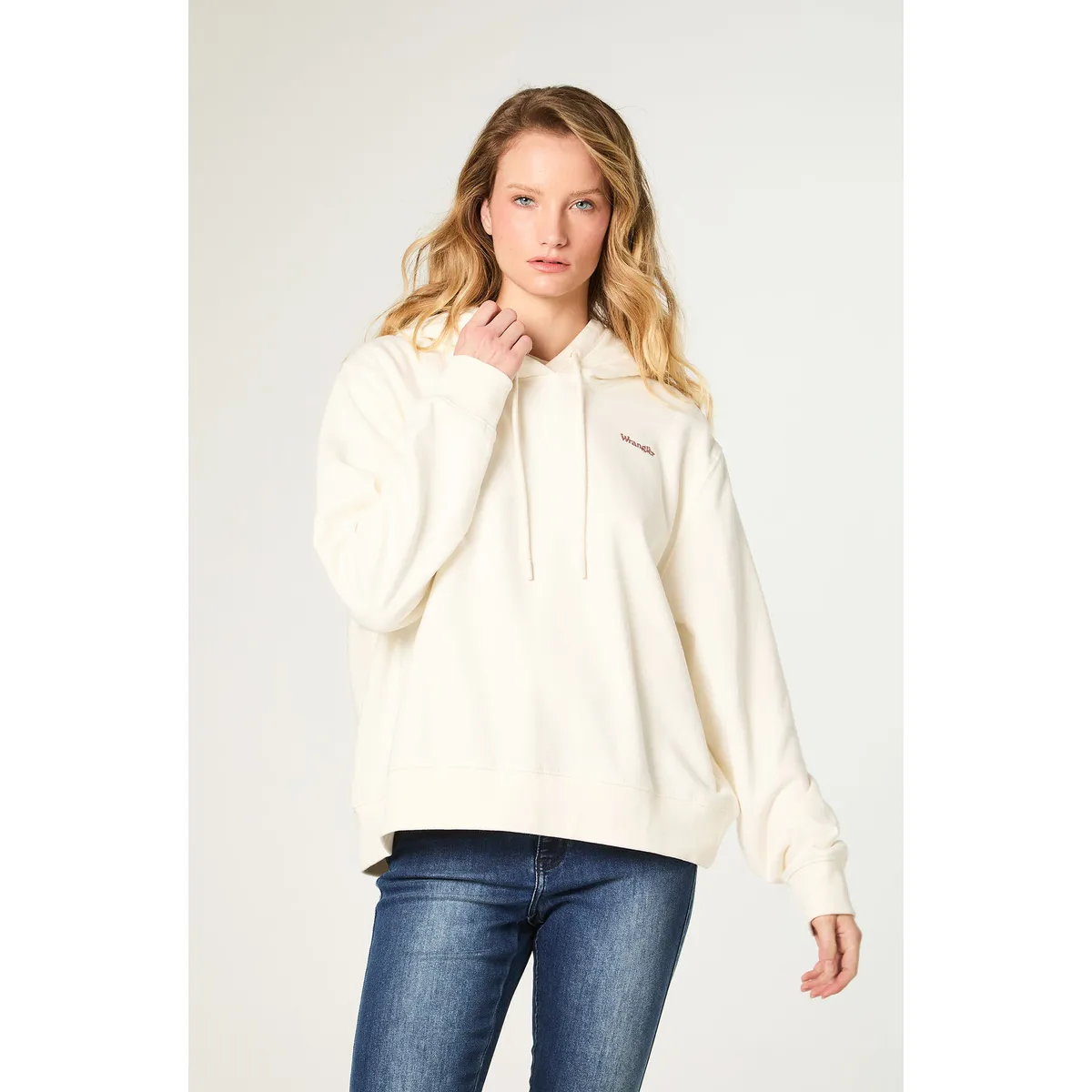 WRANGLER - Poleron Mujer Hoodie Regular Fit Blanco