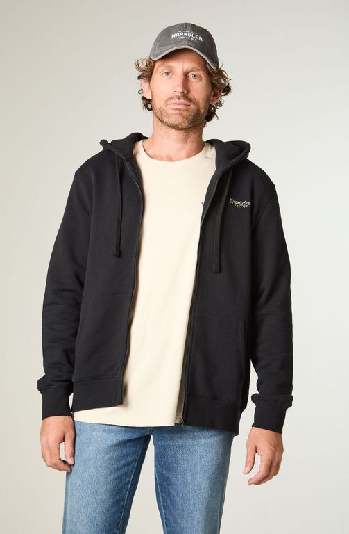 Poleron Hombre Hoodie Full Ziper Regular Fit Negro Negro S