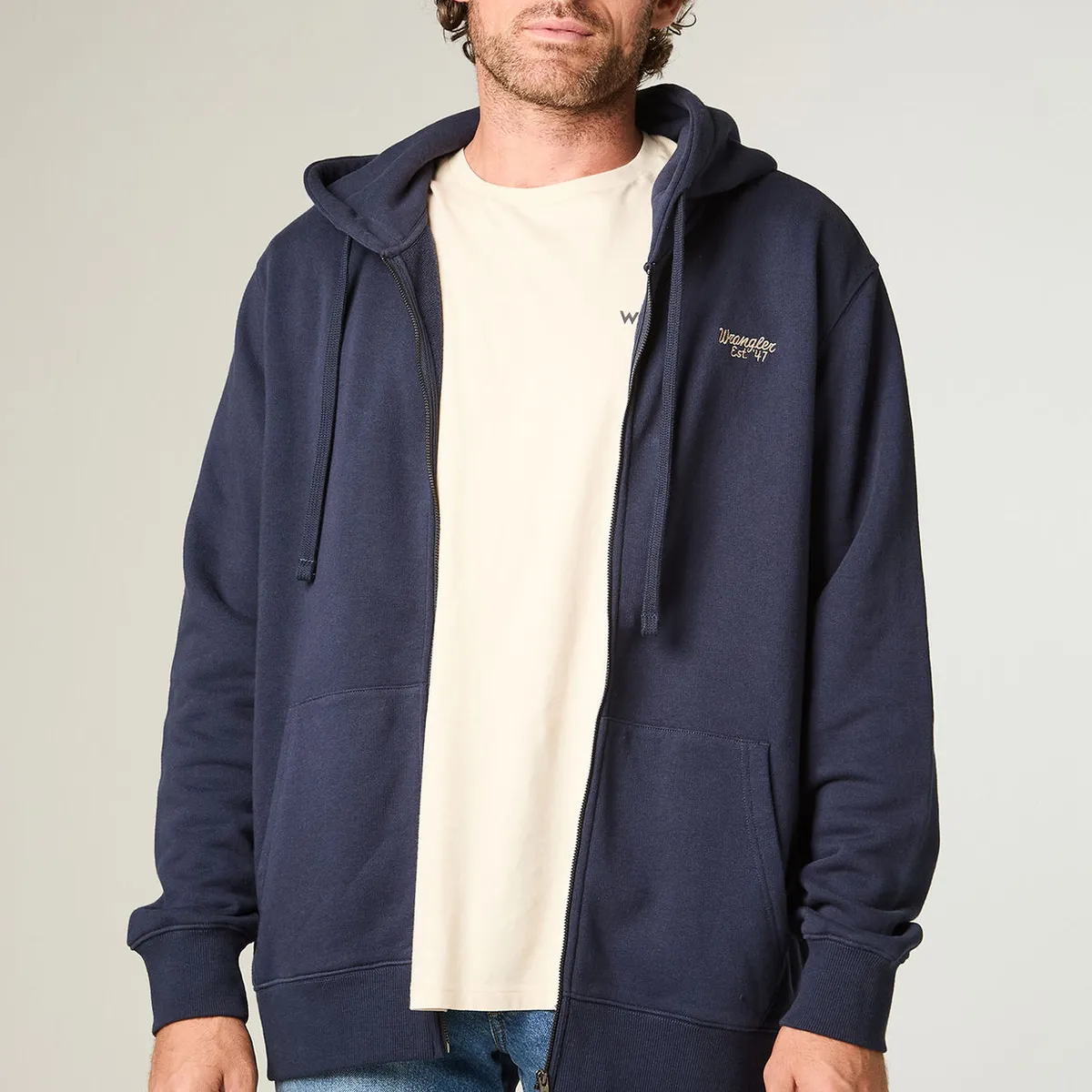WRANGLER - Poleron Hombre Hoodie Full Ziper Regular Fit Azul