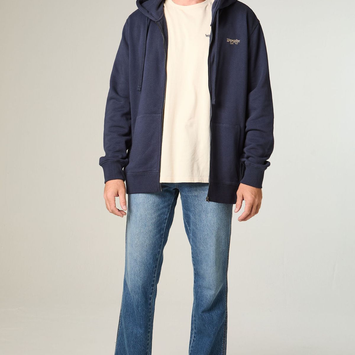 WRANGLER - Poleron Hombre Hoodie Full Ziper Regular Fit Azul