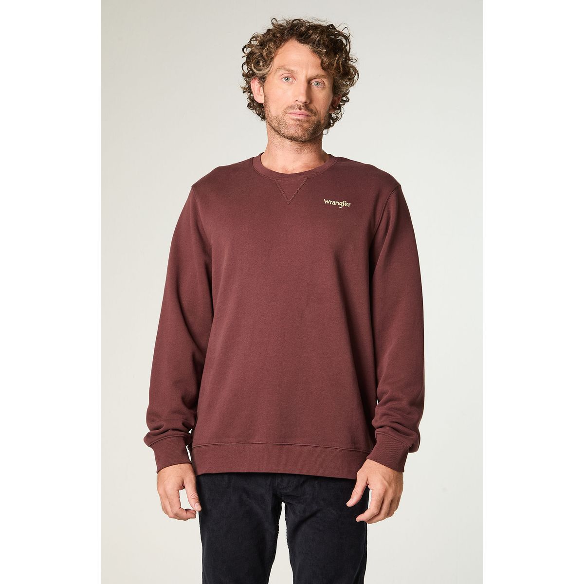 WRANGLER - Poleron Hombre Crewneck Graphic Regular Fit Café