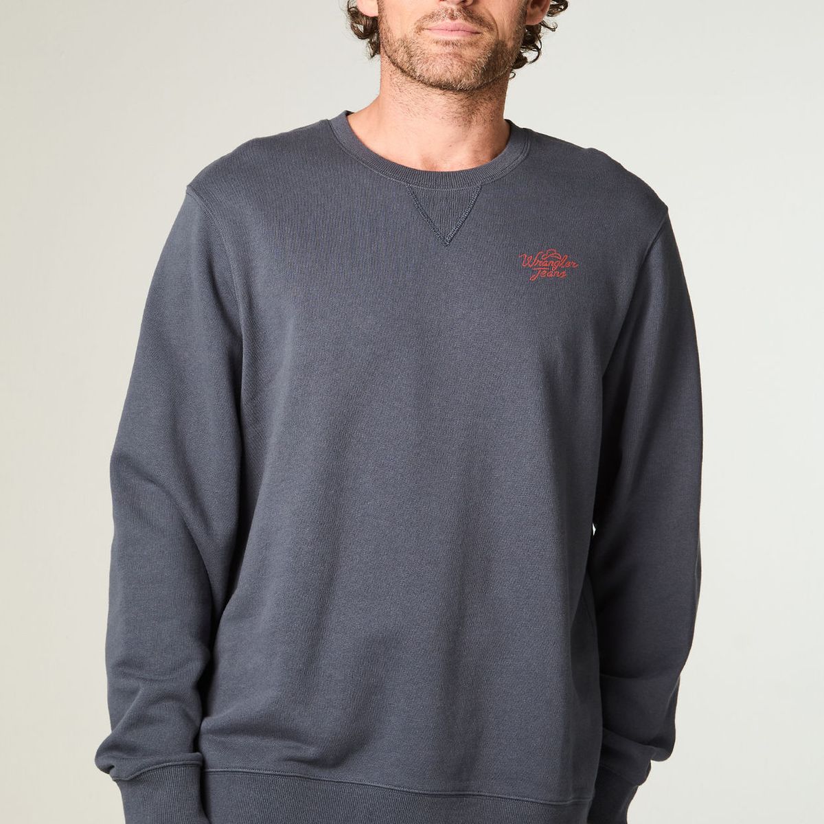 WRANGLER - Poleron Hombre Crewneck Graphic Regular Fit Gris