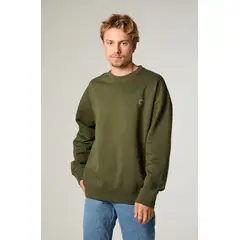 LEE - Poleron Hombre Regular Verde Militar Label