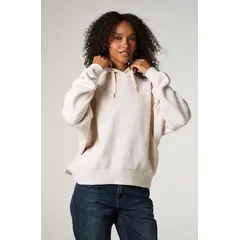LEE - Poleron Mujer Regular Ecru Hoodie