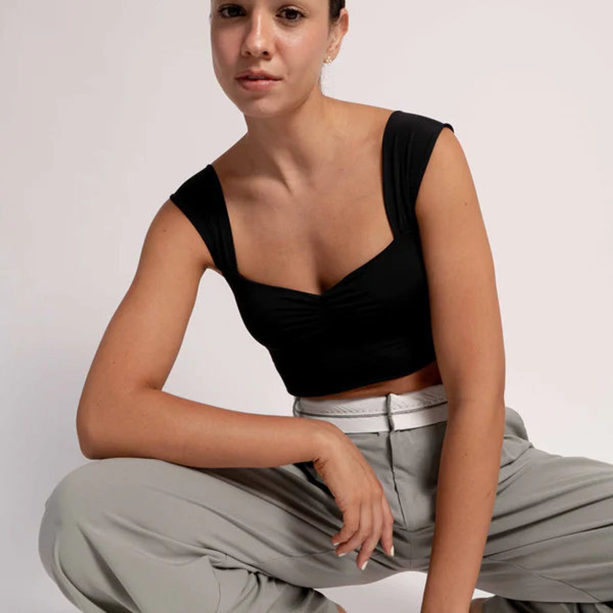 MARALTA - Crop Top Noche Escote Recogido Maralta