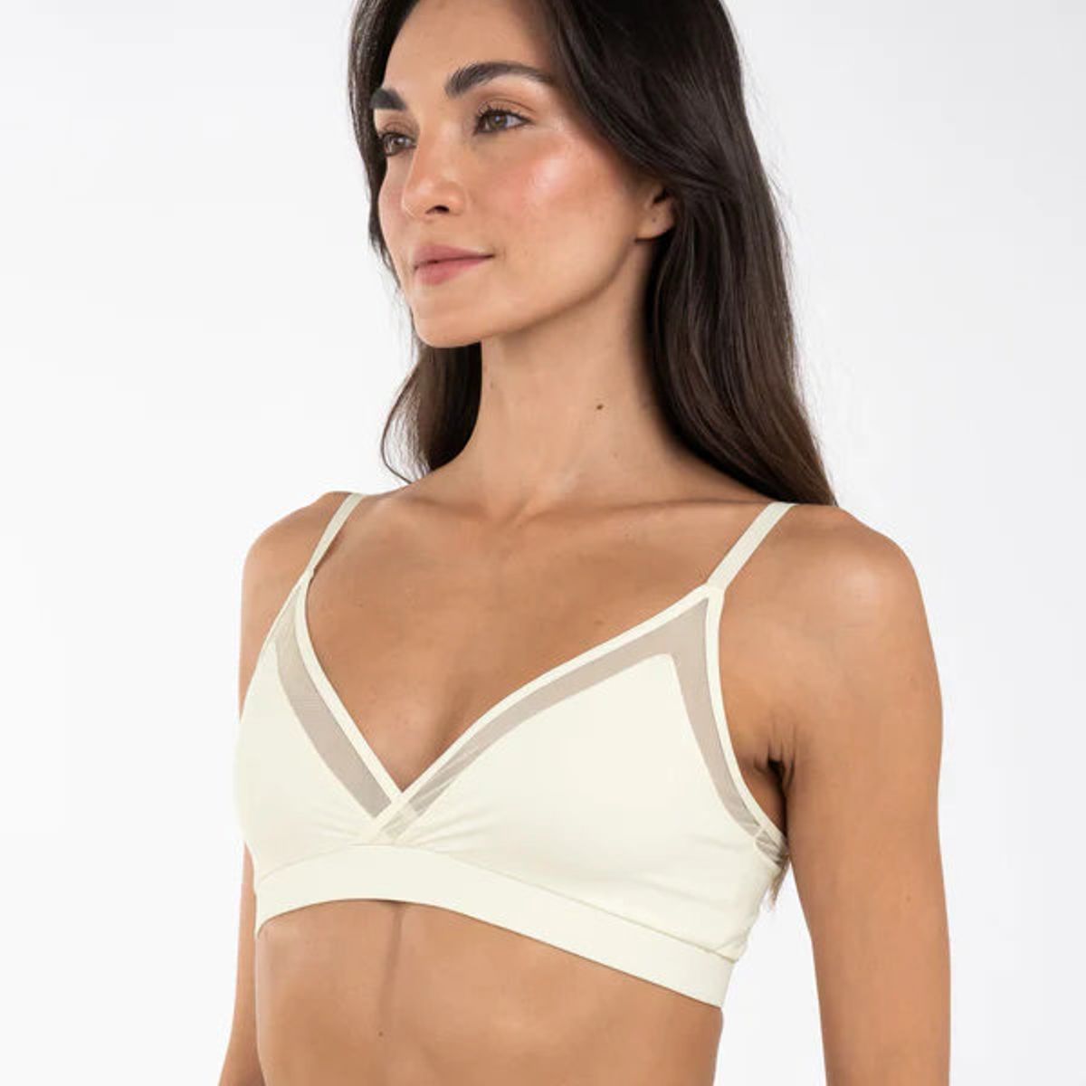 MARALTA - Top Sin Copas Encaje y Tul Coco de Mar  Maralta