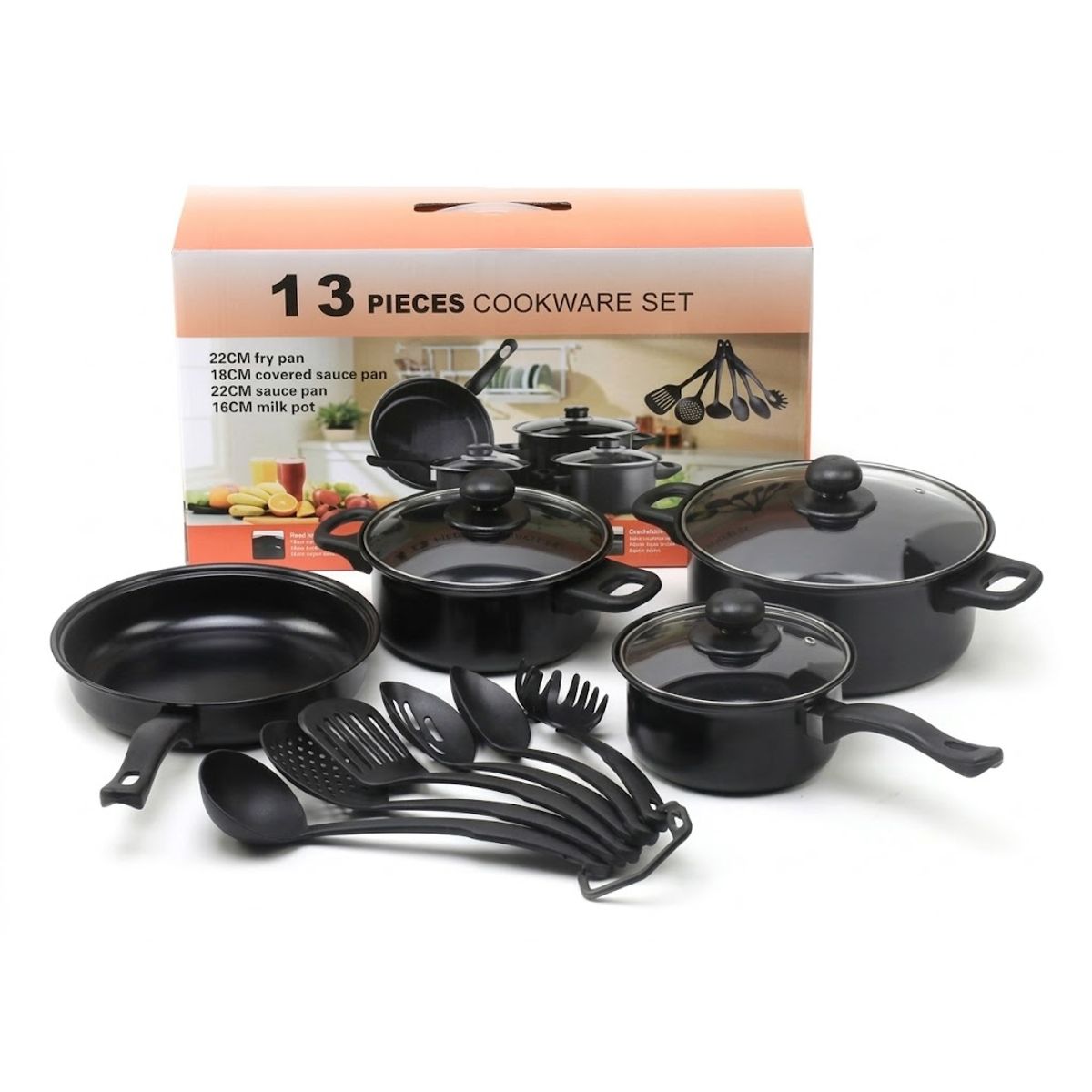 GENERICO - Set Juego De Ollas 13 Pieza Cocina Antiadherente