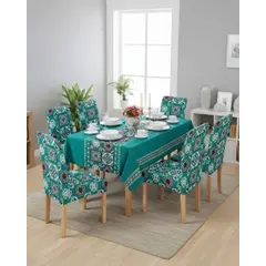 GENERICO - Set Comedor 6 Personas Mantel Antimanchas Y Fundas De Silla