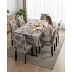 GENERICO - Set Comedor 6 Personas Mantel Antimanchas Y Fundas De Silla
