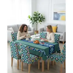 GENERICO - Set Comedor 6 Personas Mantel Antimanchas Y Fundas De Silla