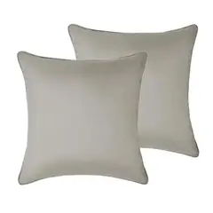 GENERICO - 2 Fundas para Cojín Tela simil Cuero Gris 45x45 cms