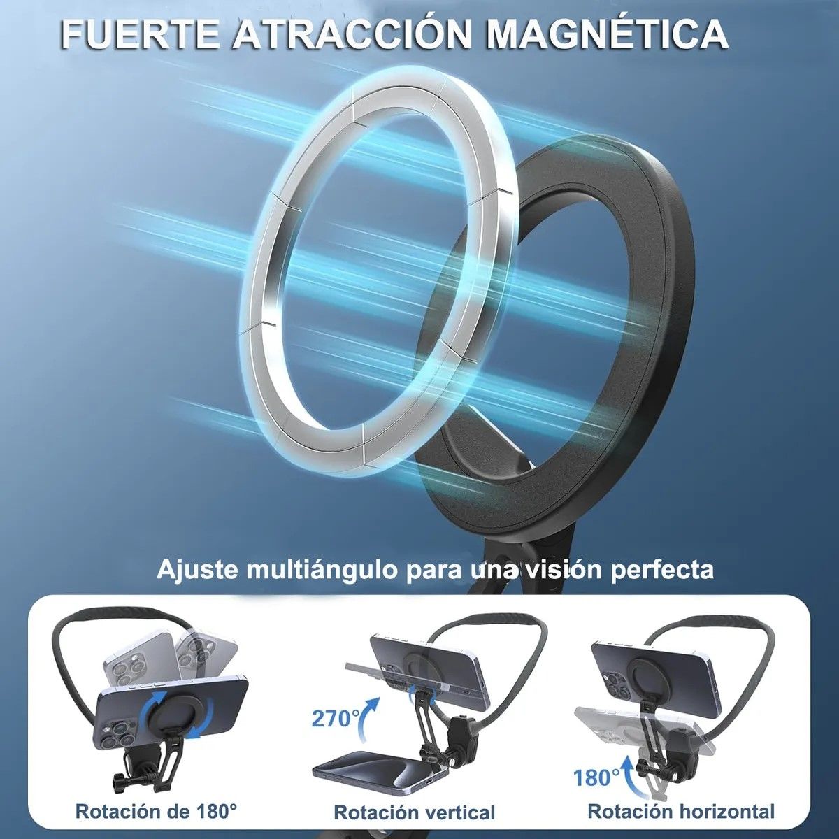 GENERICO - Soporte Celular Magnético Teléfono Cuelga En Cuello Flexible BELUG