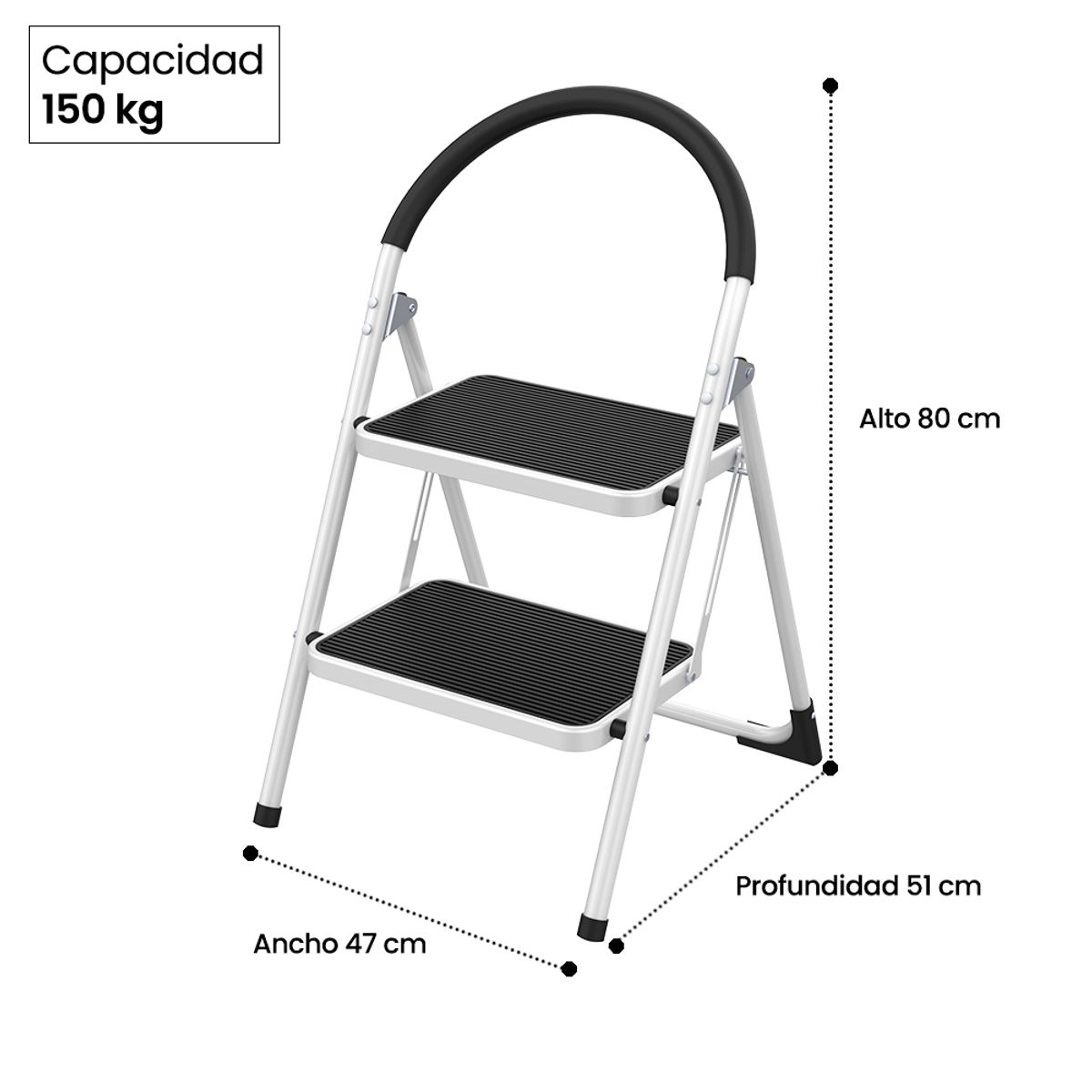 MAGNA - Piso Escalera Plegable 2 Peldaños  Plus