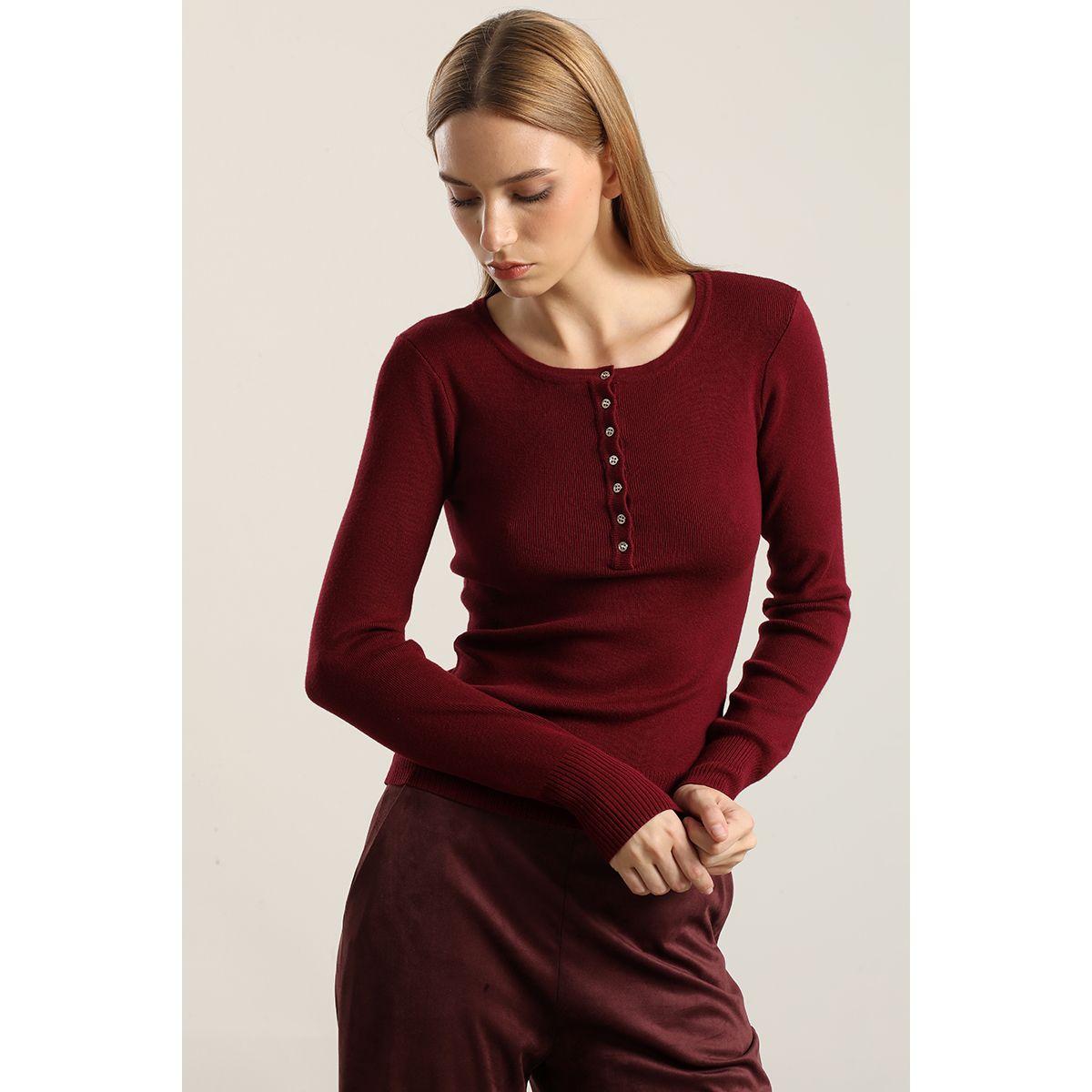 LIOLA - Jersey Punto Basico, Burdeo Liola