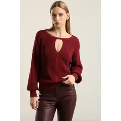 LIOLA - Jersey Punto Fantasia, Burdeo