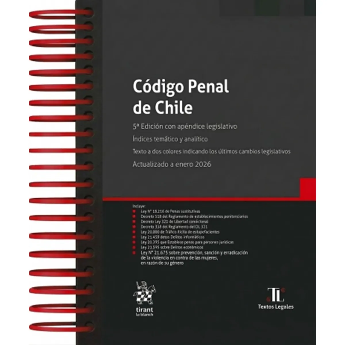 TIRANT LO BLANCH - CÓDIGO PENAL DE CHILE 5ª Edición 2026 / Anillado