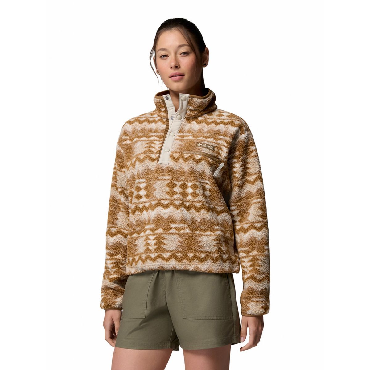 COLUMBIA - Polar Mujer Helvetia Half Snap Café COLUMBIA