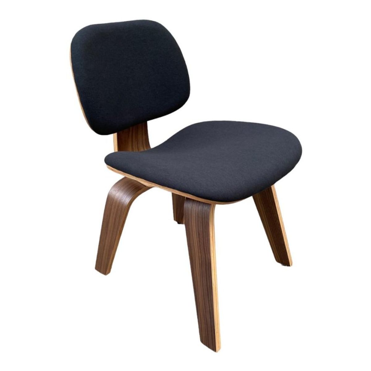 TENDENCIA HOME - Pack 2 silla comedor plywood tela Black madera walnut dcw (Réplica)