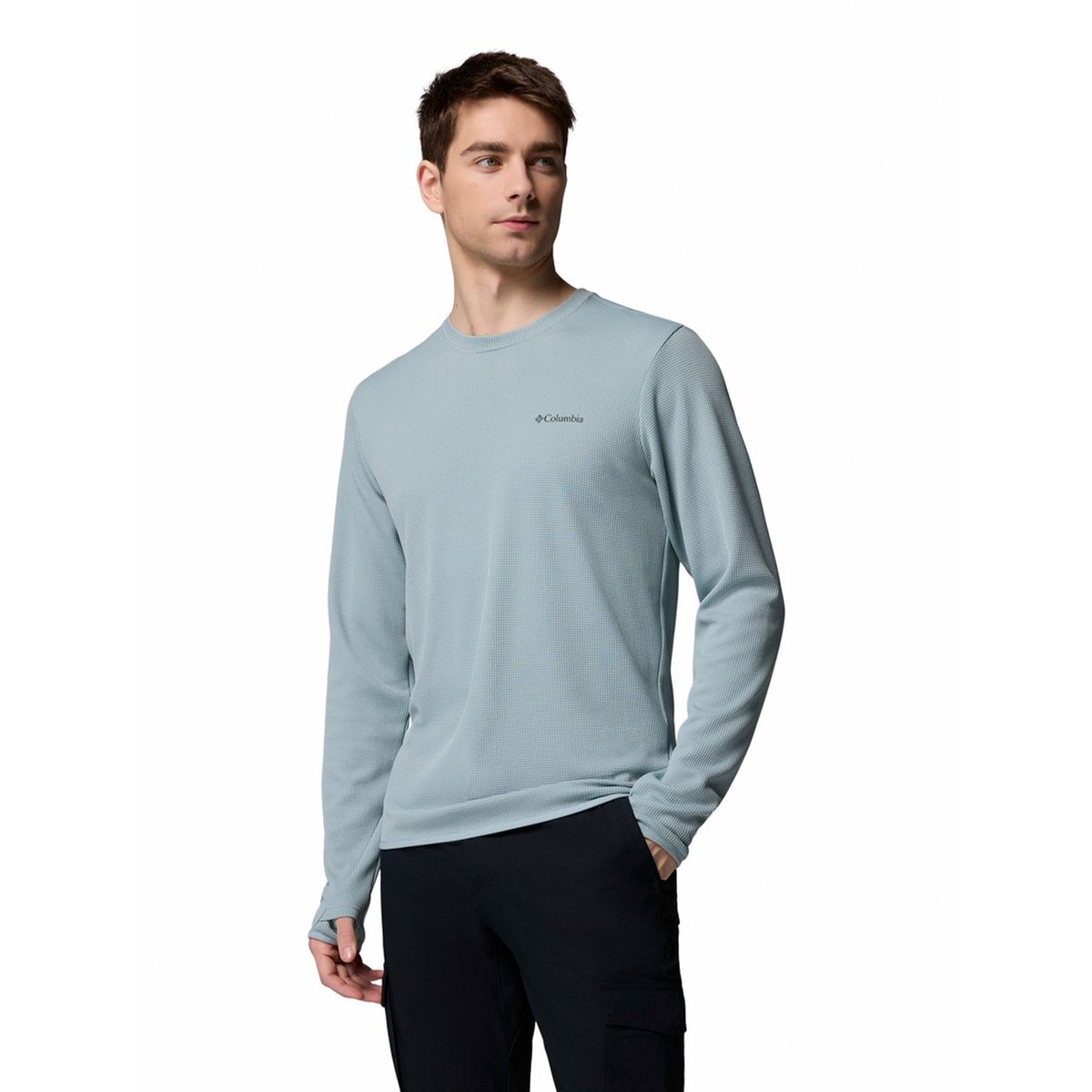 COLUMBIA - Polera ML Hombre Tech Trail Utility Celeste COLUMBIA