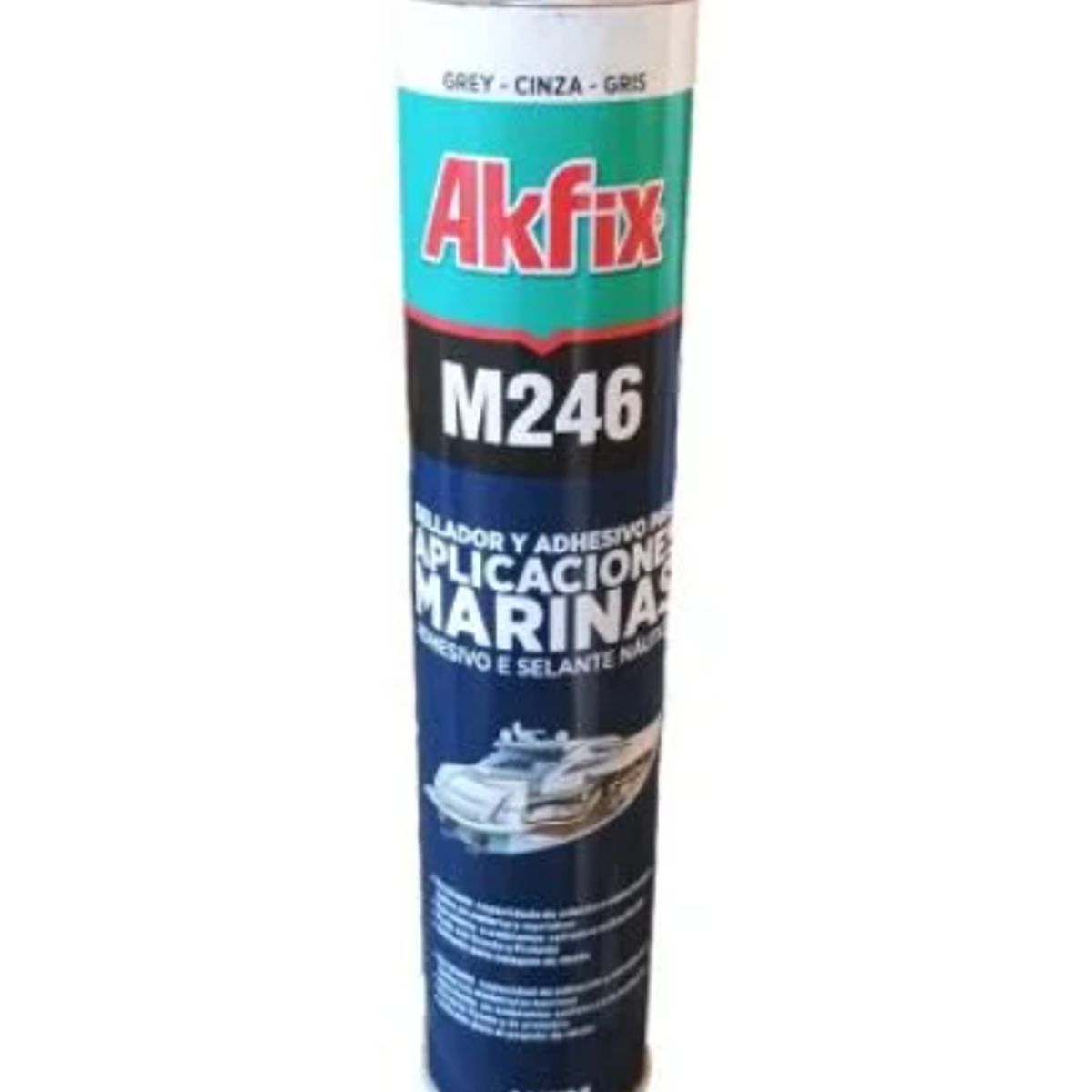 AKFIX - Sellador Adhesivo Aplicaciones Marinas Gris 310 Ml. Akfix