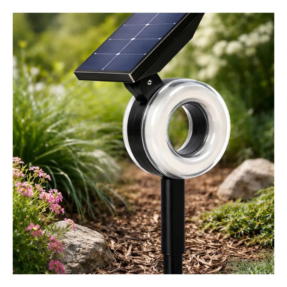 GENERICO - Foco Solar Led Ideal Para Jardín Exterior Rgb Estaca Negro