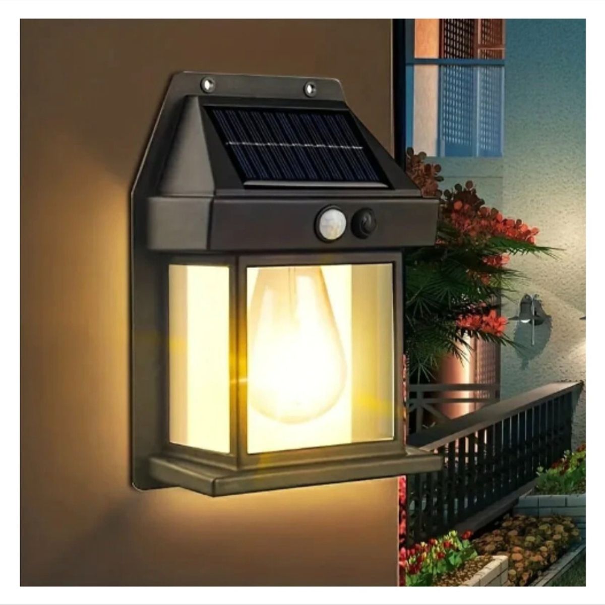 GENERICO - Lámpara Solar de Pared LED con Sensor de Movimiento para Exterior Impermeable