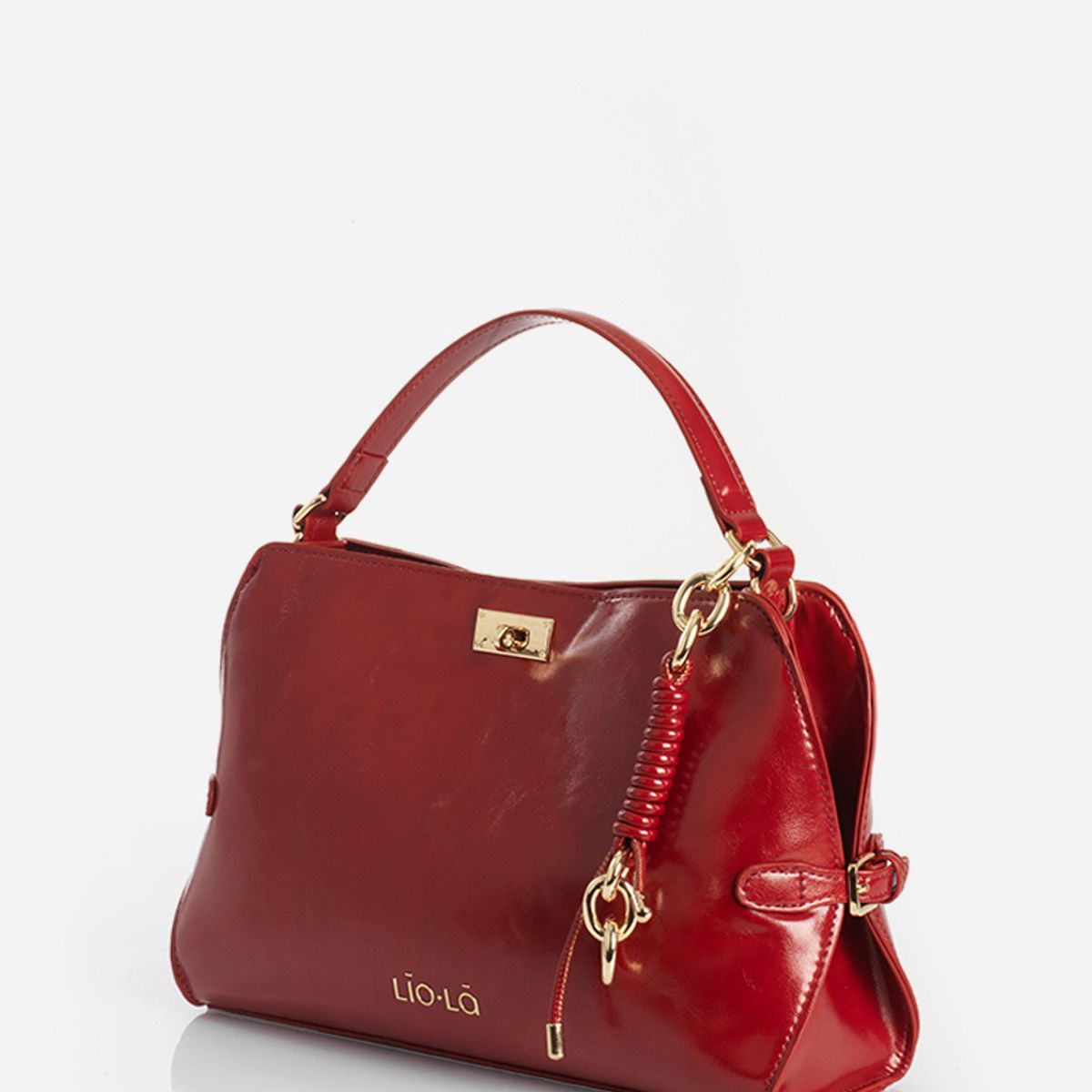 LIOLA - Cartera Charm, Simil Cuero, Rojo Liola