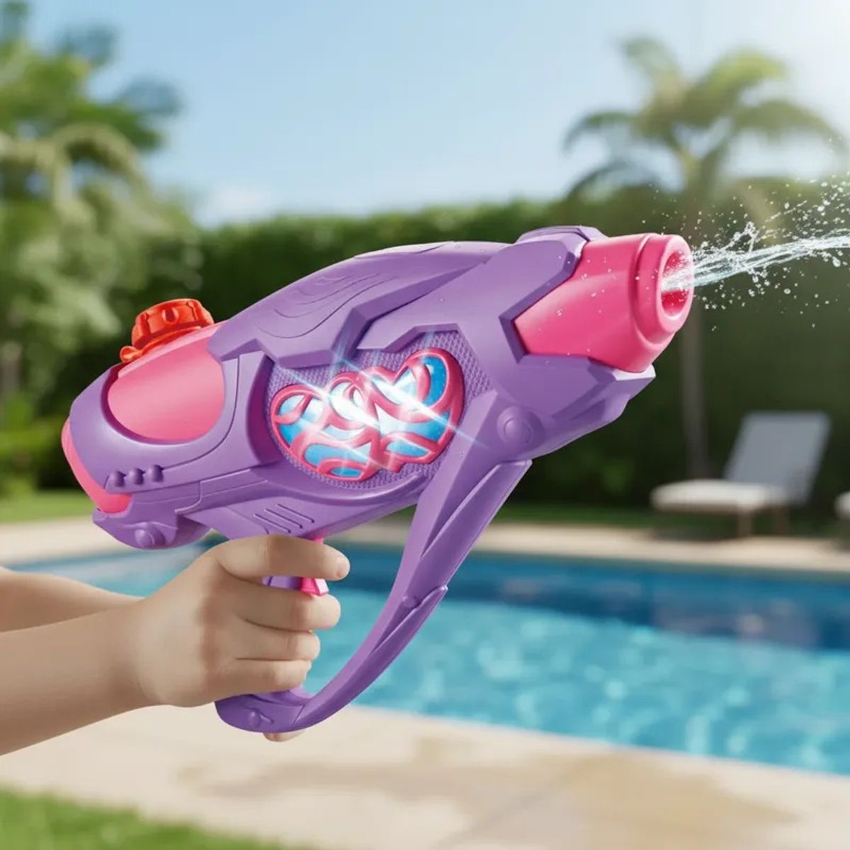 WATER TOYS - Pistola Lanza Agua Automática Didáctica 450 ML Pink