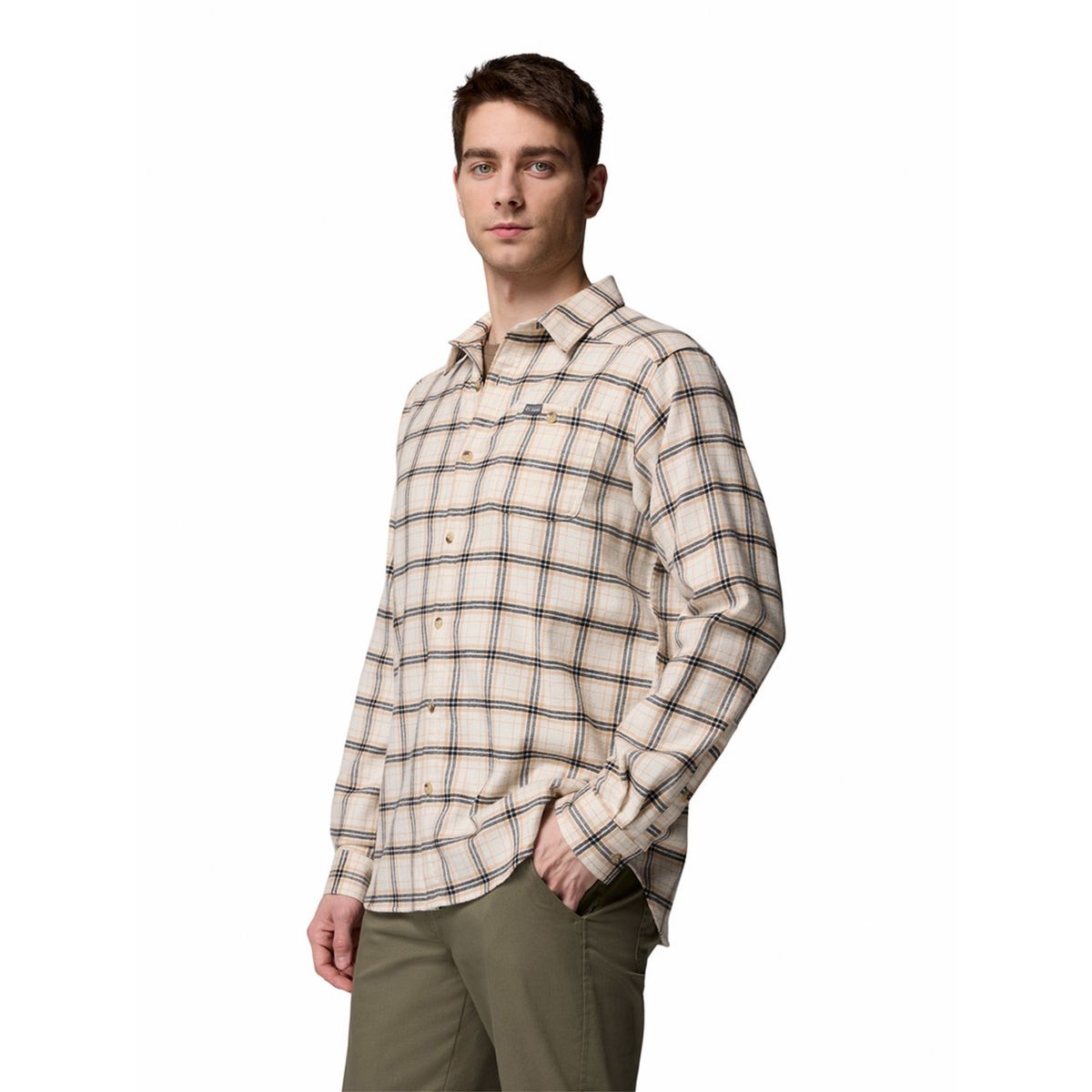 COLUMBIA - Camisa ML Hombre Cornell Woods Blanco COLUMBIA
