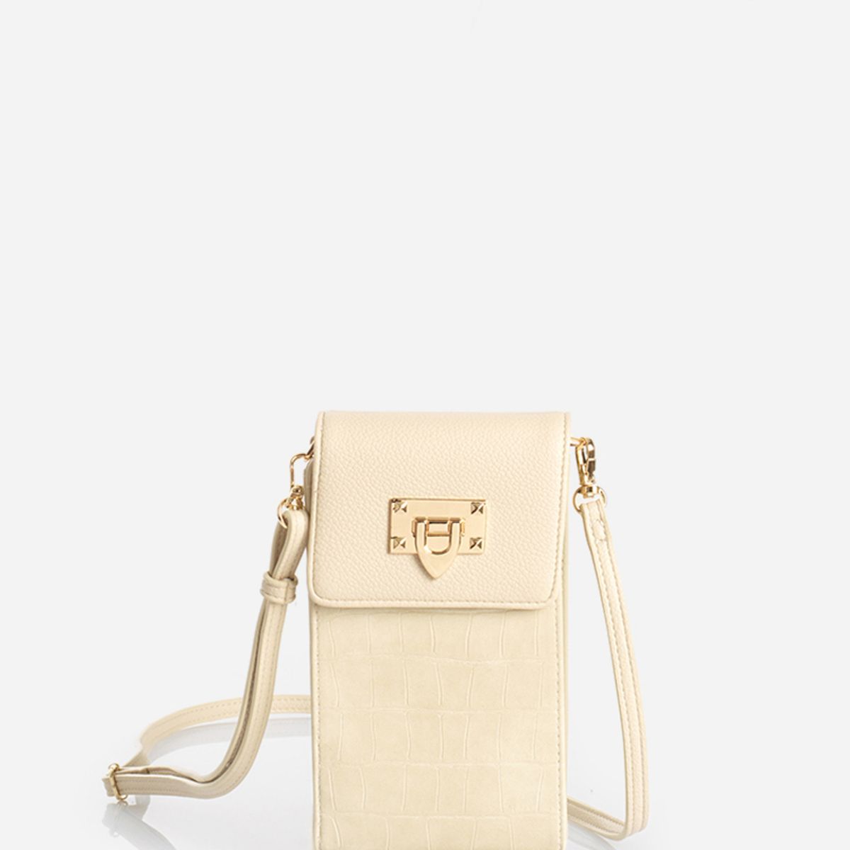 LIOLA - Bolso Celular, Simil Crocco, Beige Liola