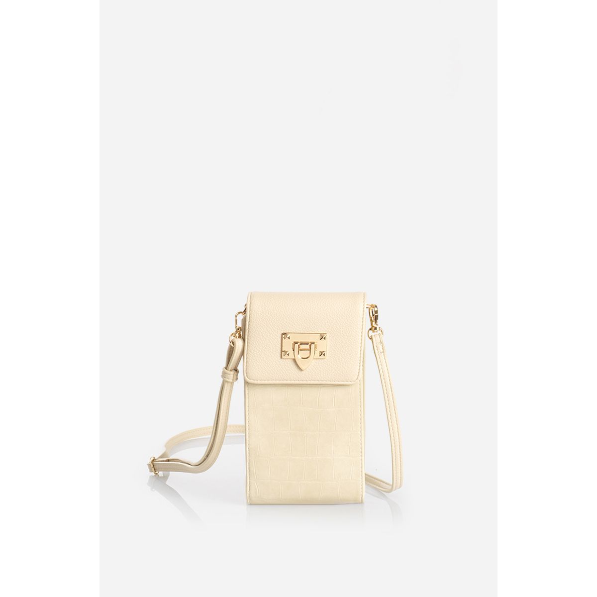 LIOLA - Bolso Celular, Simil Crocco, Beige Liola