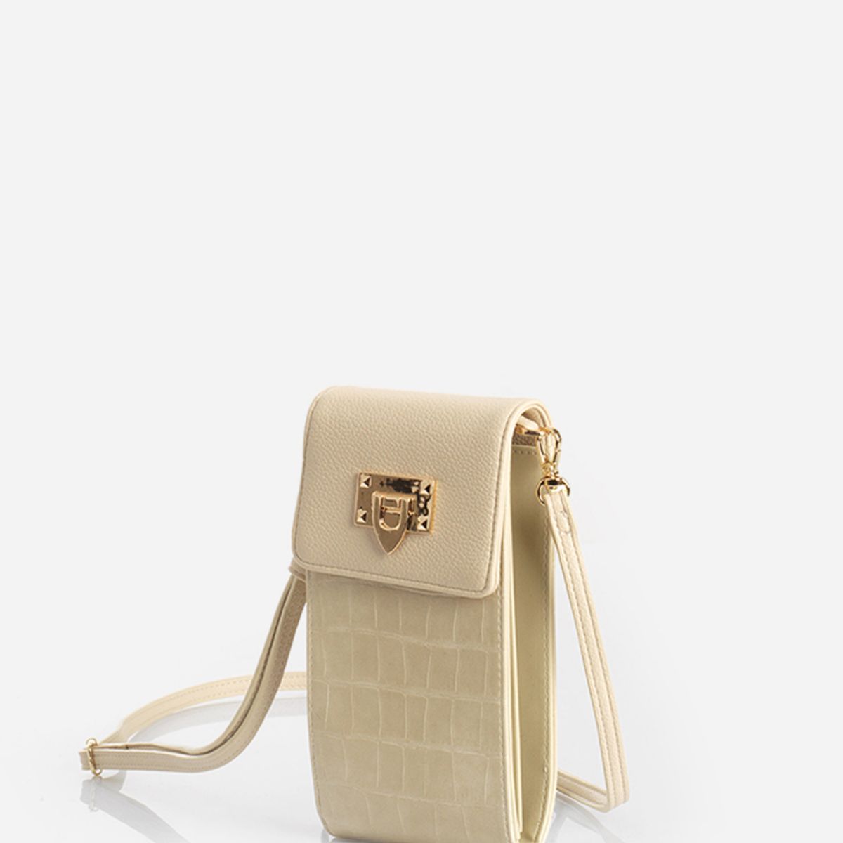 LIOLA - Bolso Celular, Simil Crocco, Beige Liola