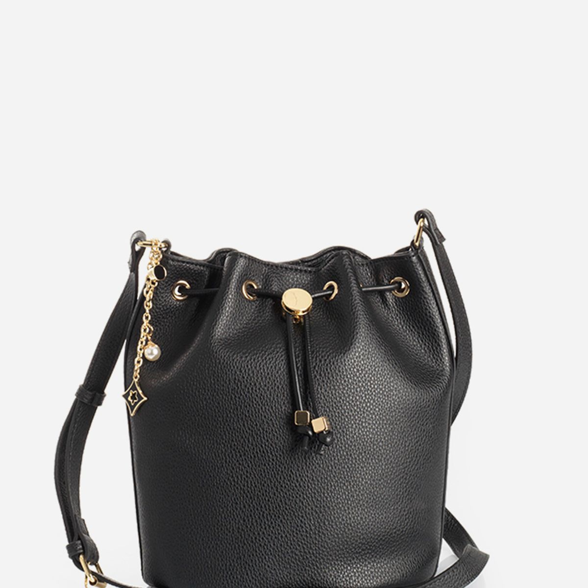 LIOLA - Bolso Charm, Simil Cuero, Negro Liola