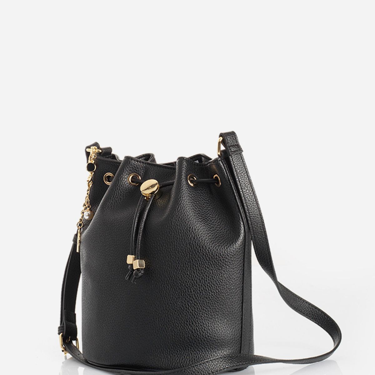 LIOLA - Bolso Charm, Simil Cuero, Negro Liola